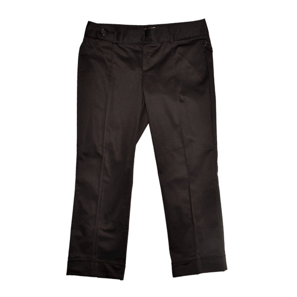 VERTIGO PARIS NEW $160 Cuffed Cropped Black Pant Center Seam Detail Size 12 - Picture 1 of 3